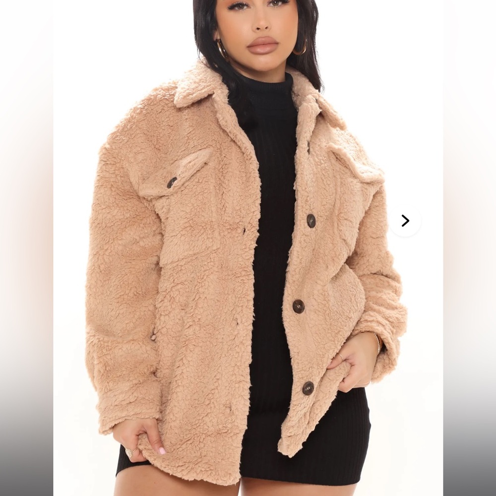 Women's Tan Sherpa Jacket